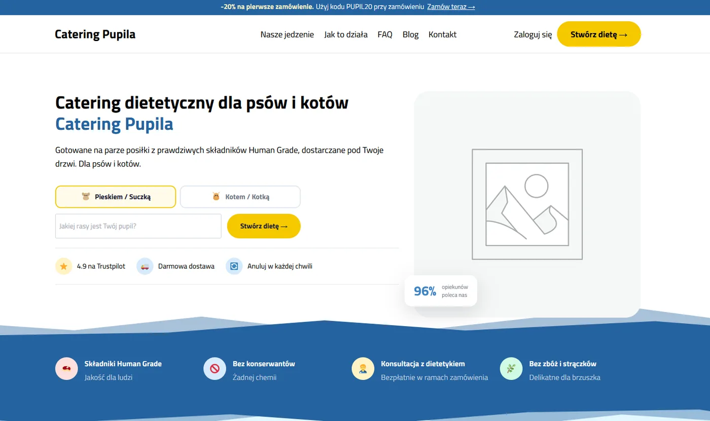 Catering Pupila - wersja desktop