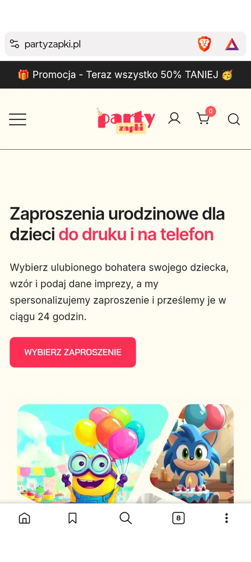 PartyZapki - wersja mobile